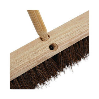 Boardwalk® Heavy-Duty Threaded End Lacquered Hardwood Broom Handle, 1.13" dia x 60", Natural (BWK137)