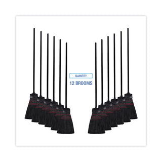 Boardwalk® Maid Broom, Plastic Bristles, 54" Overall Length, Dozen (BWK916P)
