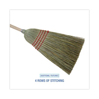 Boardwalk® Mixed Fiber Maid Broom, Mixed Fiber Bristles, 55" Overall Length, Natural, 12/Carton (BWK920YCT)