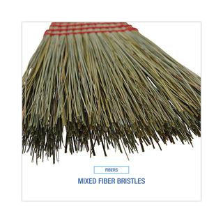 Boardwalk® Mixed Fiber Maid Broom, Mixed Fiber Bristles, 55" Overall Length, Natural, 12/Carton (BWK920YCT)