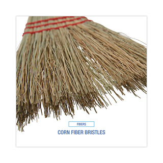 Boardwalk® Corn Fiber Lobby/Toy Broom, Corn Fiber Bristles, 39" Overall Length, Red, 12/Carton (BWK951TCT)