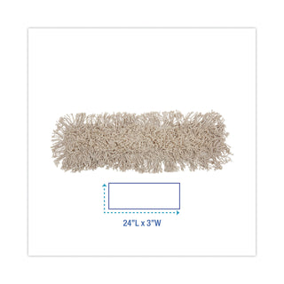 Boardwalk® Mop Head, Dust, Cotton, 24 x 3, White (UNS1024)