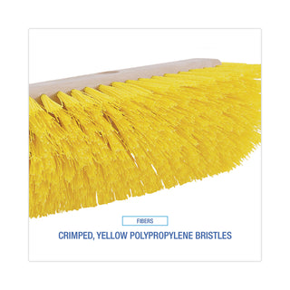 Boardwalk® Dual-Surface Scrub Brush, Yellow Polypropylene Bristles, 10" Brush, Plastic Handle (BWK3410)