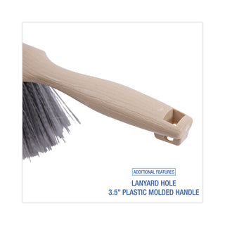Boardwalk® Counter Brush, Black Polypropylene, 4.5" Brush, 3.5" Tan Plastic Handle (BWK5308)