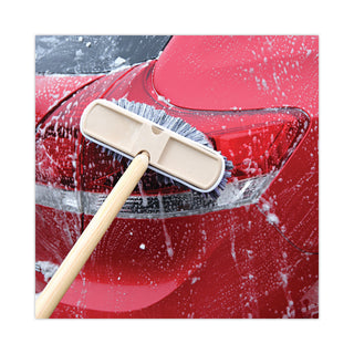 Boardwalk® Polystyrene Vehicle Brush with Vinyl Bumper, Black/White Polystyrene Bristles, 10" Brush (BWK8410)