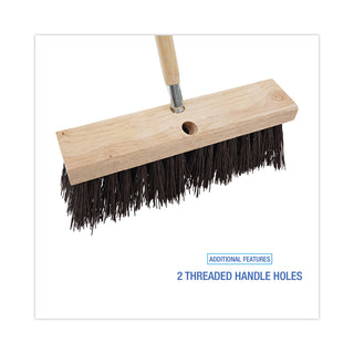 Boardwalk® Street Broom Head, 6.25" Brown Polypropylene Bristles, 16" Brush (BWK73160)