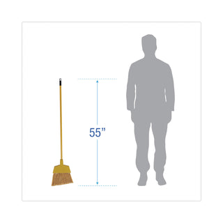Boardwalk® Corn Fiber Angled-Head Lobby Brooms, 55" Handle, Yellow, 12/Carton (BRMAXILBW)