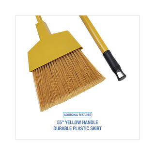 Boardwalk® Corn Fiber Angled-Head Lobby Brooms, 55" Handle, Yellow, 12/Carton (BRMAXILBW)