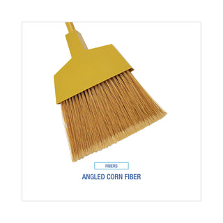 Boardwalk® Corn Fiber Angled-Head Lobby Brooms, 55" Handle, Yellow, 12/Carton (BRMAXILBW)