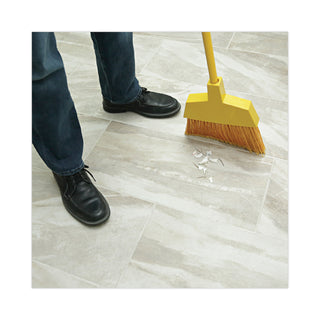 Boardwalk® Corn Fiber Angled-Head Lobby Brooms, 55" Handle, Yellow, 12/Carton (BRMAXILBW)