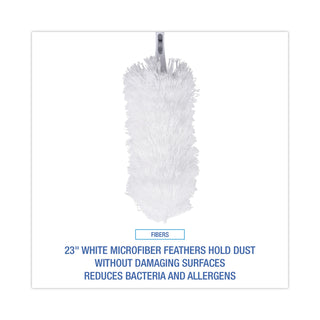 Boardwalk® MicroFeather Duster, Microfiber Feathers, Washable, 23", White (UNSMICRODUSTER)