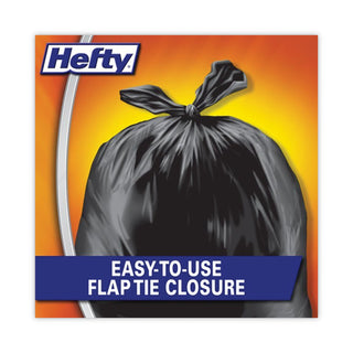 Hefty® Easy Flaps Trash Bags, 30 gal, 0.85 mil, 30" x 33", Black, 240/Carton (PACE27744)