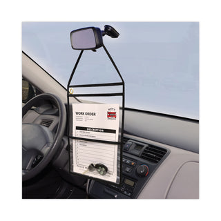 C-Line® 2-Pocket Shop Ticket Holder w/Strap, Black Stitching, 150-Sheet, 9 x 12, 15/Box (CLI38912)