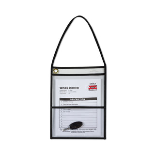 C-Line® 2-Pocket Shop Ticket Holder w/Strap, Black Stitching, 150-Sheet, 9 x 12, 15/Box (CLI38912)