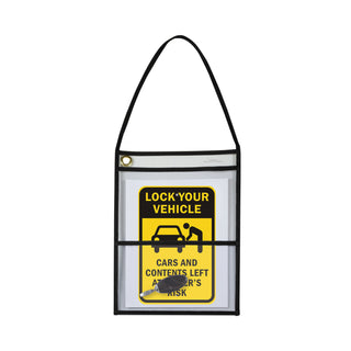 C-Line® 2-Pocket Shop Ticket Holder w/Strap, Black Stitching, 150-Sheet, 9 x 12, 15/Box (CLI38912)