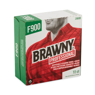 Brawny® Professional F900 Disposable Cleaning Towel, Tall Box, White, 72 Towels/Box, 10 Boxes/Case, Towel (WxL) 9" x 16.5" (GPC29608)