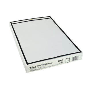 C-Line® Shop Ticket Holders, Stitched, Both Sides Clear, 75", 11 x 17, 25/Box (CLI46117)