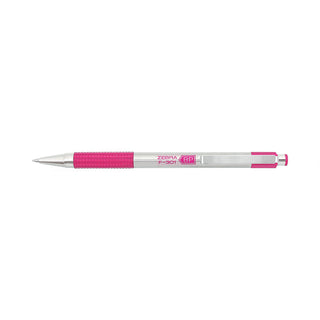 Zebra® F-301 Ballpoint Pen, Retractable, Fine 0.7 mm, Black Ink, Stainless Steel/Pink Barrel (ZEB37111)
