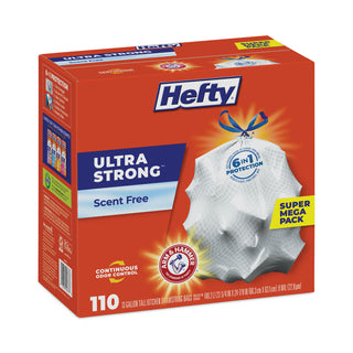 Hefty® Ultra Strong Tall Kitchen and Trash Bags, 13 gal, 0.9 mil, 23.75" x 24.88", White, 330/Carton (PCTE88368CT)