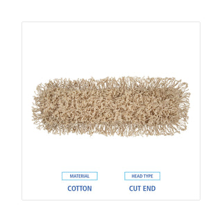 Boardwalk® Industrial Dust Mop Head, Hygrade Cotton, 24w x 5d, White (UNS1324)