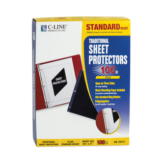 C-Line® Traditional Polypropylene Sheet Protectors, Standard Weight, 11 x 8 1/2, 100/BX (CLI03213)