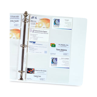 C-Line® Business Card Binder Pages, Holds 20 Cards, 8 1/8 x 11 1/4, Clear, 10/Pack (CLI61217)