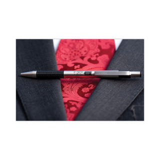 Zebra® F-301 Retractable Ballpoint Pen, 0.7 mm, Black Ink, Stainless Steel/Black Barrel, 2/Pack (ZEB27112)