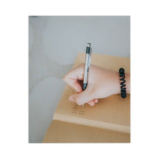 Zebra® F-301 Retractable Ballpoint Pen, 1.6 mm, Black Ink, Stainless Steel/Black Barrel, Dozen (ZEB27310)