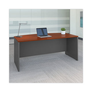 Bush® Series C Collection 72W Bow Front Desk Shell, 71.13w x 36.13d x 29.88h, Hansen Cherry/Graphite Gray (BSHWC24446)