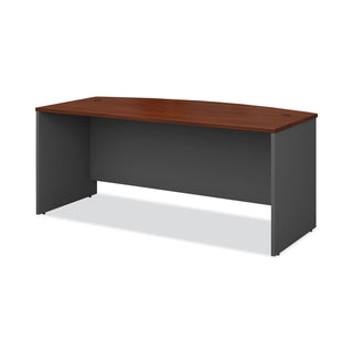 Bush® Series C Collection 72W Bow Front Desk Shell, 71.13w x 36.13d x 29.88h, Hansen Cherry/Graphite Gray (BSHWC24446)