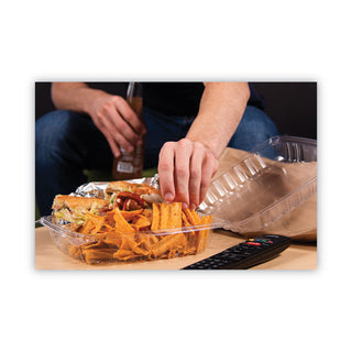 Dart® ClearSeal Plastic Hinged Container, Large, 9x9-1/2x3, Clear, 100/Bag (DCCC95PST1)