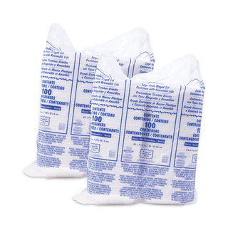 Dart® Foam Vented Hinged Lid Containers, 9w x 9 2/5d x 3h, White, 100/PK, 2 PK/CT (DCC90HTPF1VR)