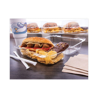Dart® StayLock Clear Hinged Lid Containers, 5.4 x 9 x 3.5, Clear, 250/Carton (C35UT1DART)