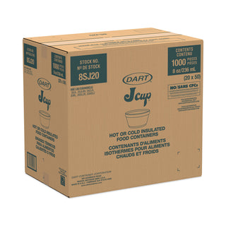 Dart® Foam Container, 8oz, White, 1000/Carton (8SJ20DART)