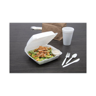 Dart® Foam Container, Hinged Lid, 1-Comp, 8 3/8 x 7 7/8 x 3 1/4, 200/Carton (DRC85HT1R)