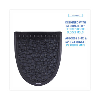 Boardwalk® Urinal Mat 2.0, Rubber, 17.5 x 20, Black/Black, 6/Carton (BWKUMBB)