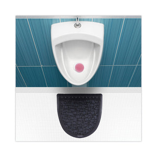 Boardwalk® Urinal Mat 2.0, Rubber, 17.5 x 20, Black/Black, 6/Carton (BWKUMBB)