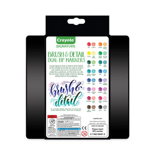 Crayola® Brush & Detail Dual Ended Markers, Extra-Fine Brush/Bullet Tip, Assorted Colors, 16/Set (CYO586501)
