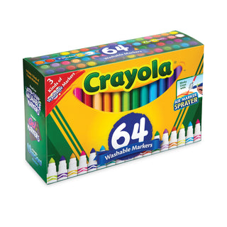 Crayola® Broad Line Washable Markers, Broad Bullet Tip, Assorted Colors, 64/Set (CYO588180)