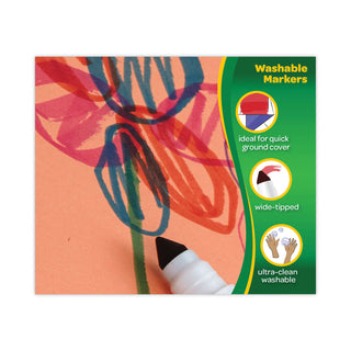 Crayola® Broad Line Washable Markers, Broad Bullet Tip, Assorted Colors, 64/Set (CYO588180)