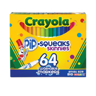 Crayola® Pip-Squeaks Skinnies Washable Markers, Medium Bullet Tip, Assorted Colors, 64/Pack (CYO588764)