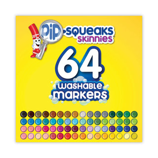 Crayola® Pip-Squeaks Skinnies Washable Markers, Medium Bullet Tip, Assorted Colors, 64/Pack (CYO588764)