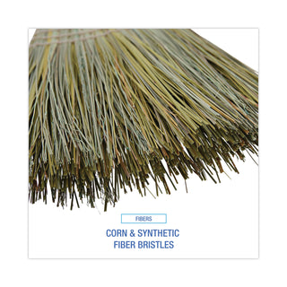 Boardwalk® Corn/Fiber Brooms, Corn/Synthetic Fiber Bristles, 60" Overall Length, Gray/Natural, 6/Carton (BR10002BW)