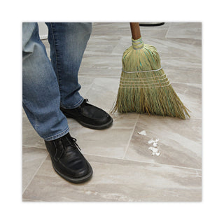 Boardwalk® Corn/Fiber Brooms, Corn/Synthetic Fiber Bristles, 60" Overall Length, Gray/Natural, 6/Carton (BR10002BW)