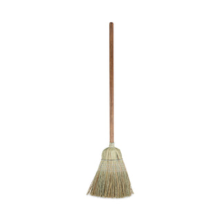 Boardwalk® Corn/Fiber Brooms, Corn/Synthetic Fiber Bristles, 60" Overall Length, Gray/Natural, 6/Carton (BR10002BW)