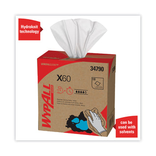 WypAll® General Clean X60 Cloths, POP-UP Box, 8.34 x 16.8, White, 118/Box, 10 Boxes/Carton (KIM34790CT)