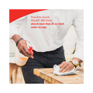 WypAll® General Clean X60 Cloths, POP-UP Box, 8.34 x 16.8, White, 118/Box, 10 Boxes/Carton (KIM34790CT)