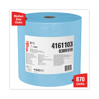 WypAll® X70 Cloths, Jumbo Roll, 12.4 x 12.2, Blue, 870/Roll (KCC41611)