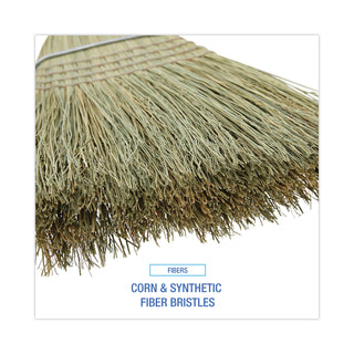 Boardwalk® 100% Corn Brooms, 60" Overall Length, Natural, 6/Carton (BR10001BW)