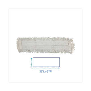 Boardwalk® Disposable Dust Mop Head w/Sewn Center Fringe, Cotton/Synthetic, 36w x 5d, White (BWK1636)